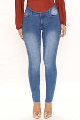 Tall All The Booty Ripped Skinny Jeans - Medium Blue Wash
